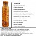 Joint Free Leak Proof Handmade Flower Printed Copper Water Bottle For Home / Office / Traveling 1Ltr